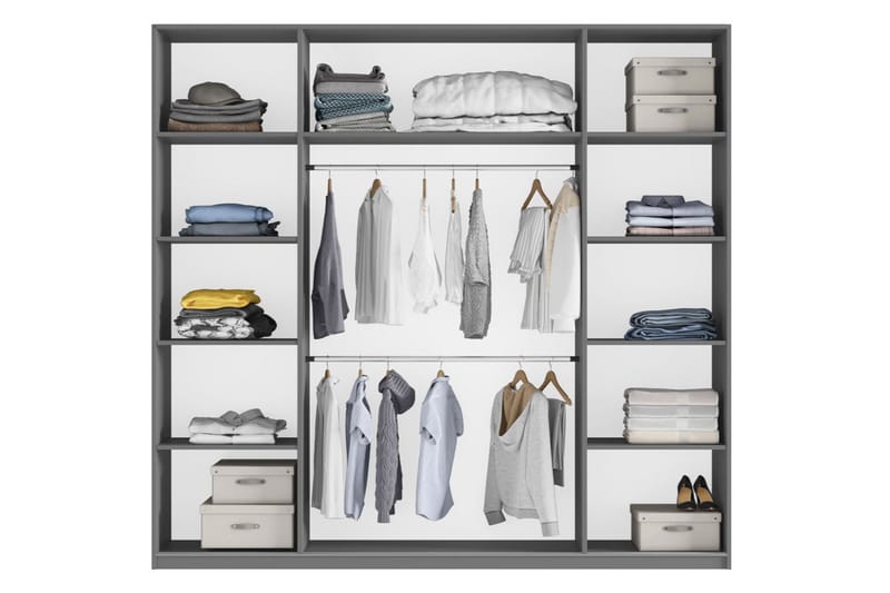 Rhodes garderobe 225x65x244 cm - Opbevaring - Tøjopbevaring - Garderobeskabe