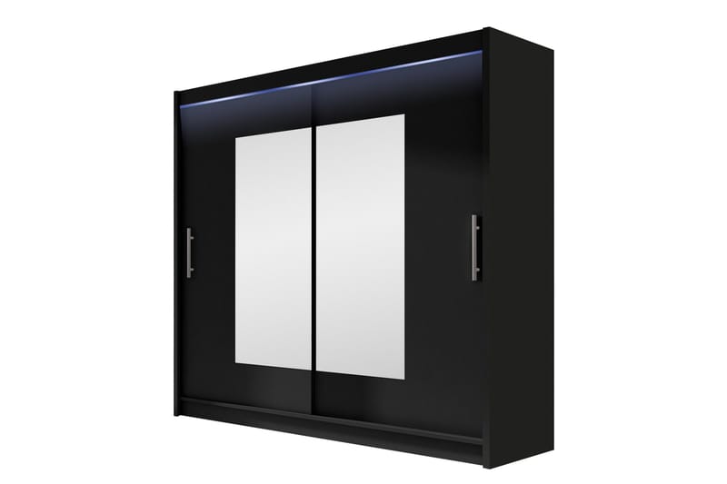 Rilievo Garderobe Med Spejl 180x215 cm - Brun - Opbevaring - Tøjopbevaring - Garderobeskabe