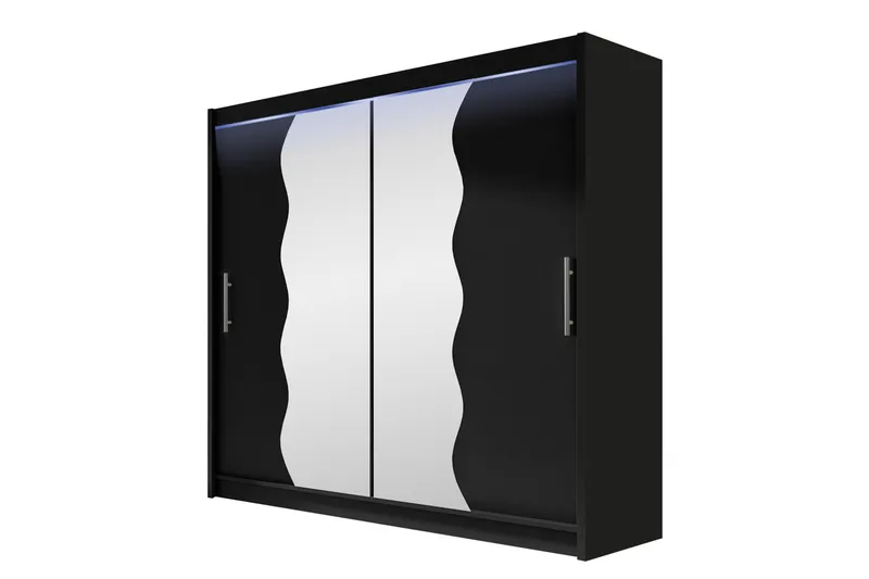 Rilievo Garderobe Med Spejl 180x215 cm, Grå