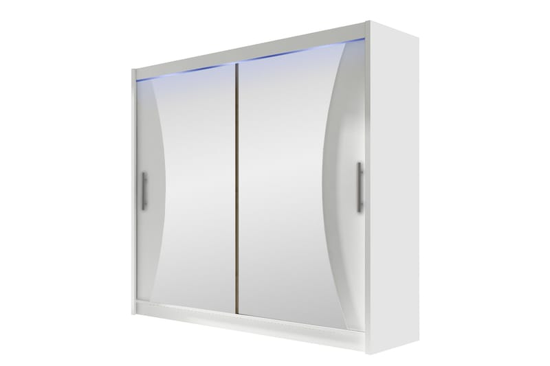 Rilievo Garderobe Med Spejl 180x215 cm - Hvid - Opbevaring - Tøjopbevaring - Garderobeskabe