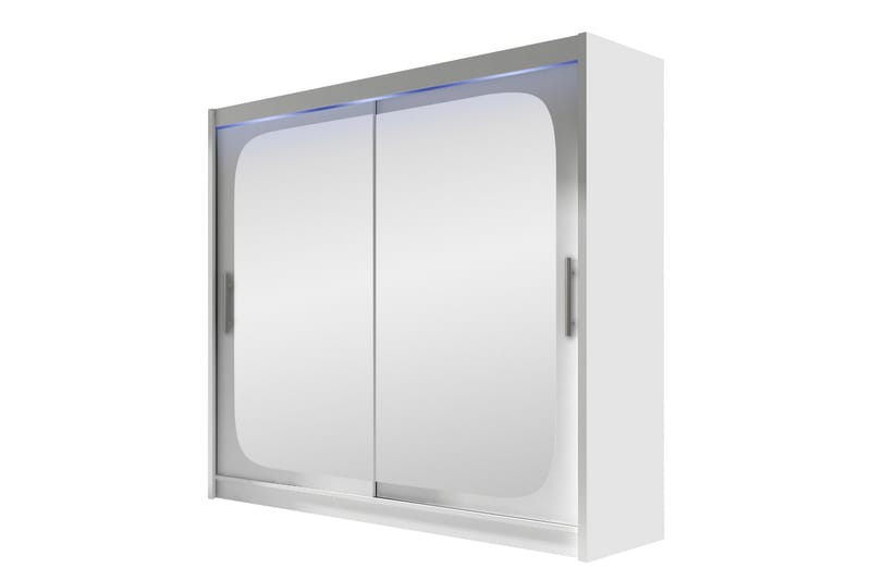 Rilievo Garderobe Med Spejl 180x215 cm - Hvid - Opbevaring - Tøjopbevaring - Garderobeskabe