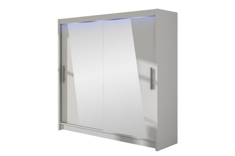 Rilievo Garderobe Med Spejl 180x215 cm - Hvid - Opbevaring - Tøjopbevaring - Garderobeskabe