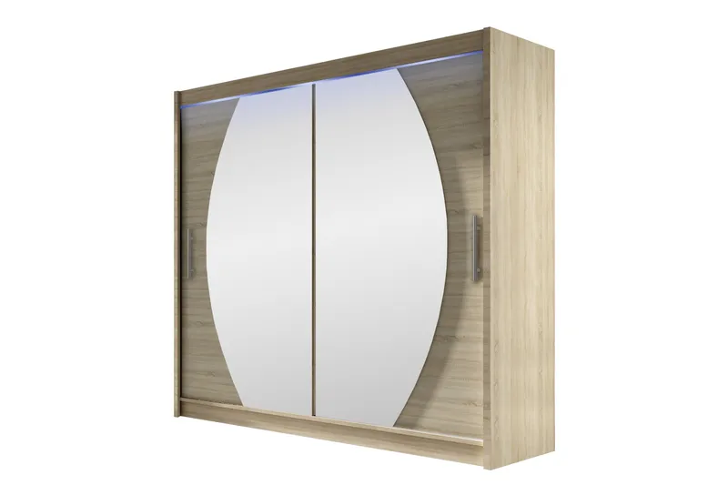 Rilievo Garderobe Med Spejl 180x215 cm, Lyserød