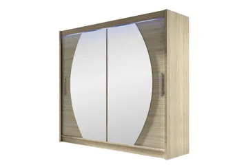 Rilievo Garderobe Med Spejl 180x215 cm - Lyserød - Opbevaring - Tøjopbevaring - Garderobeskabe