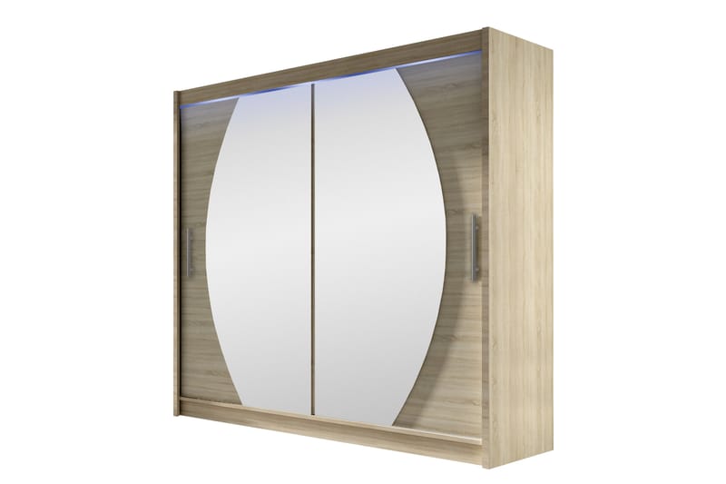 Rilievo Garderobe Med Spejl 180x215 cm - Lyserød - Opbevaring - Tøjopbevaring - Garderobeskabe