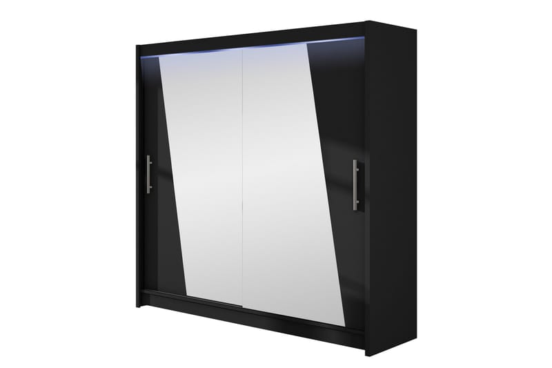 Rilievo Garderobe Med Spejl 180x215 cm, Sort