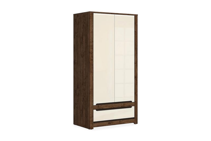 Ruso Garderobe 104x205 cm - Træ/natur|Hvid - Opbevaring - Tøjopbevaring - Garderobeskabe