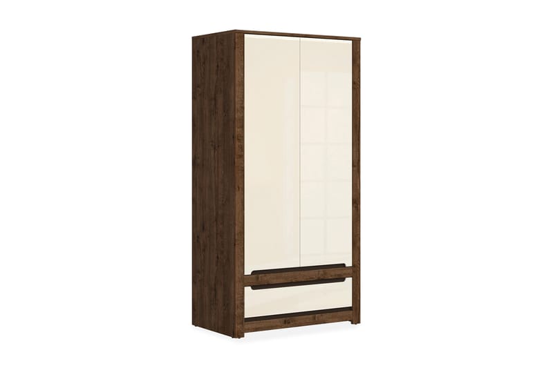 Ruso Garderobe 104x205 cm - Træ/natur|Hvid - Opbevaring - Tøjopbevaring - Garderobeskabe