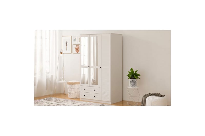 Rynric Garderobe 105x184 cm - Mat Hvid - Opbevaring - Tøjopbevaring - Garderobeskabe