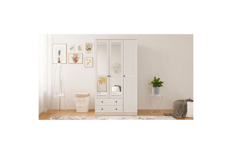 Rynric Garderobe 105x210 cm - Mat Hvid - Opbevaring - Tøjopbevaring - Garderobeskabe