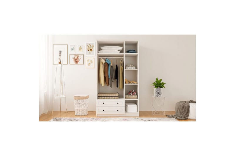 Rynric Garderobe 105x210 cm - Mat Hvid - Opbevaring - Tøjopbevaring - Garderobeskabe