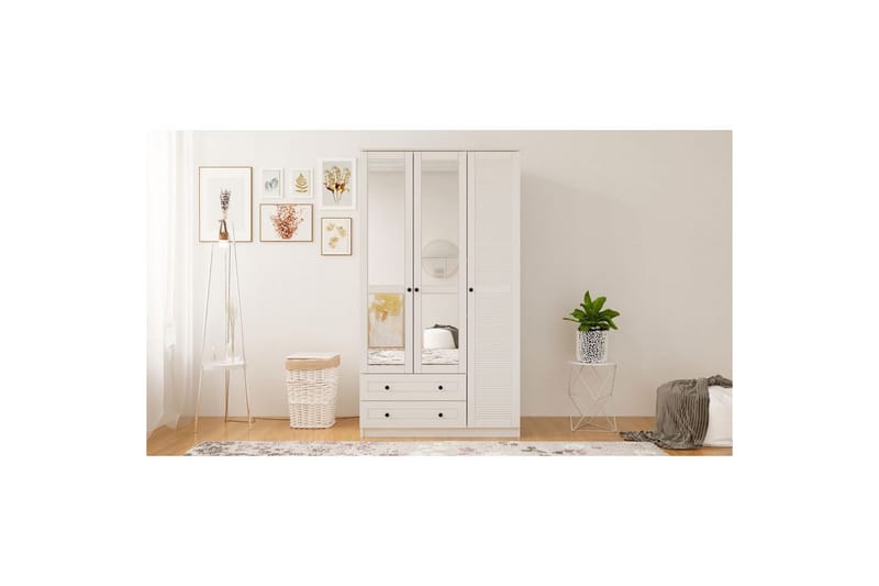 Rynric Garderobe 105x210 cm - Mat Hvid - Opbevaring - Tøjopbevaring - Garderobeskabe