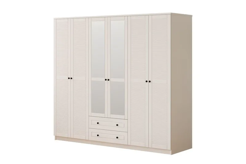 Savon Garderobesskåp 210x184 cm - Mat Hvid - Opbevaring - Tøjopbevaring - Garderobeskabe - Garderobeskab & klædeskab