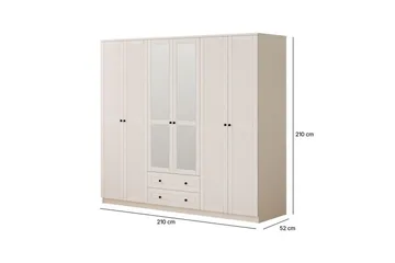 Savon Garderobesskåp 210x210 cm - Mat Hvid - Opbevaring - Tøjopbevaring - Garderobeskabe - Garderobeskab & klædeskab