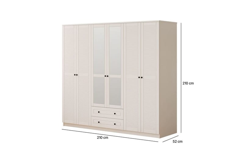 Savon Garderobesskåp 210x210 cm - Mat Hvid - Opbevaring - Tøjopbevaring - Garderobeskabe - Garderobeskab & klædeskab