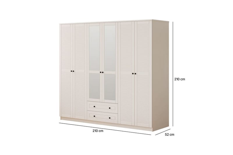 Savon Garderobesskåp 210x210 cm - Mat Hvid - Opbevaring - Tøjopbevaring - Garderobeskabe - Garderobeskab & klædeskab