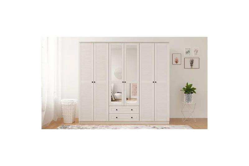 Savon Garderobesskåp 210x210 cm - Mat Hvid - Opbevaring - Tøjopbevaring - Garderobeskabe - Garderobeskab & klædeskab