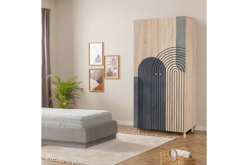 Selalesi Garderobe 90x192 cm - Natur - Opbevaring - Tøjopbevaring - Garderobeskabe - Garderobeskab & klædeskab