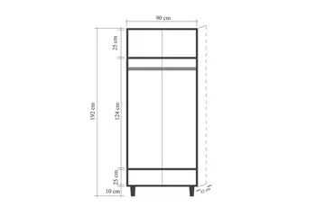 Selalesi Garderobe 90x192 cm - Natur - Opbevaring - Tøjopbevaring - Garderobeskabe - Garderobeskab & klædeskab