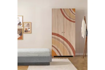 Selalesi Garderobe 90x192 cm - Natur - Opbevaring - Tøjopbevaring - Garderobeskabe - Garderobeskab & klædeskab