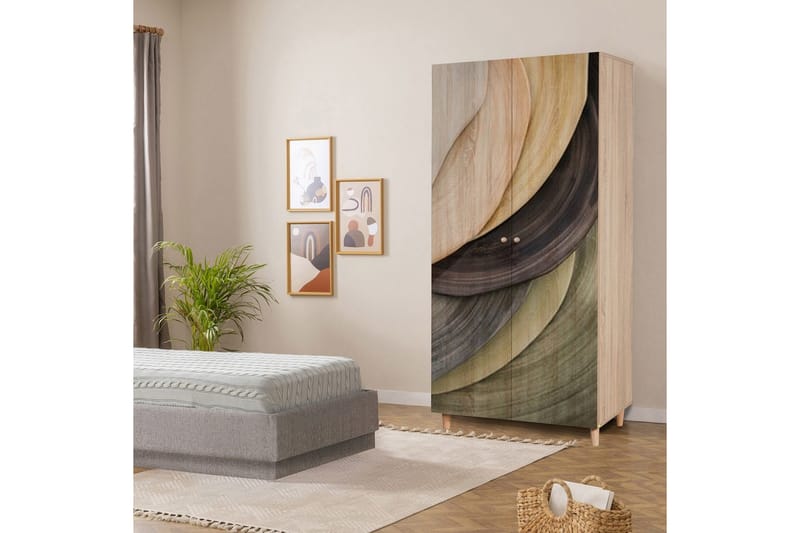 Selalesi Garderobe 90x192 cm - Natur - Opbevaring - Tøjopbevaring - Garderobeskabe