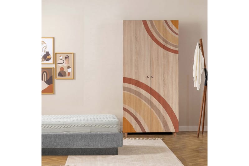 Selalesi Garderobe 90x192 cm - Natur - Opbevaring - Tøjopbevaring - Garderobeskabe