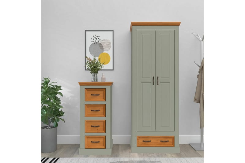 Selma Garderobe 70x185 cm - Grøn - Opbevaring - Tøjopbevaring - Garderobeskabe