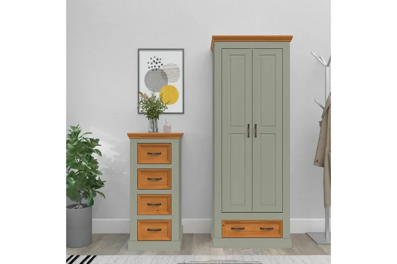 Selma Garderobe 70x185 cm - Grøn - Opbevaring - Tøjopbevaring - Garderobeskabe