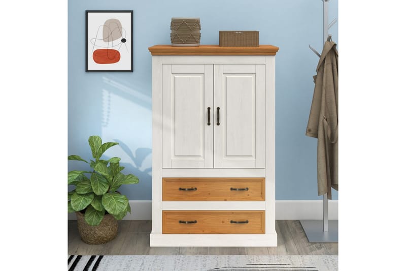 Selma Garderobe 86x131 cm - Hvid - Opbevaring - Tøjopbevaring - Garderobeskabe