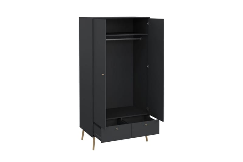 Shinta Garderobskab 99x200 cm - Grå - Opbevaring - Tøjopbevaring - Garderobeskabe - Garderobeskab & klædeskab