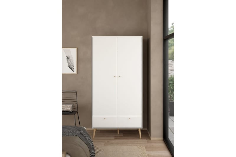 Shinta Garderobskab 99x200 cm - Hvid - Opbevaring - Tøjopbevaring - Garderobeskabe - Garderobeskab & klædeskab