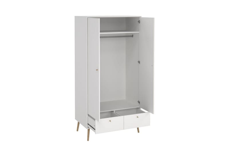 Shinta Garderobskab 99x200 cm - Hvid - Opbevaring - Tøjopbevaring - Garderobeskabe - Garderobeskab & klædeskab