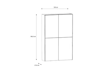 Shipts Garderobe 42x120 cm - Natur/Mørkegrå - Opbevaring - Tøjopbevaring - Garderobeskabe