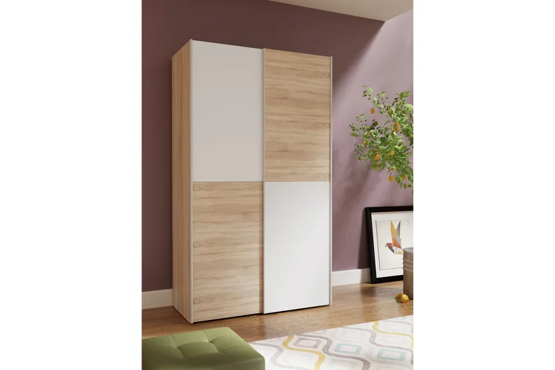 Shipts Garderobe 62x120 cm - Brun/Hvid - Opbevaring - Tøjopbevaring - Garderobeskabe