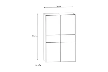 Shipts Garderobe 62x120 cm - Hvid/Brun - Opbevaring - Tøjopbevaring - Garderobeskabe