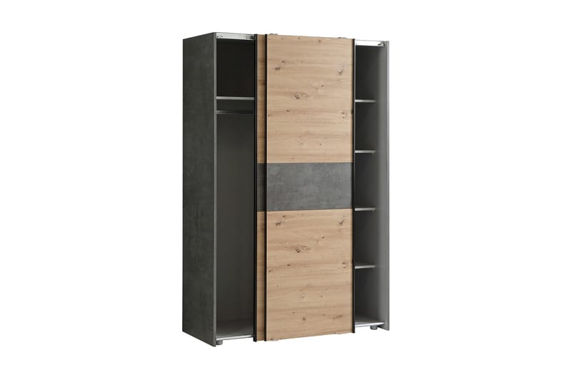 Shipts Garderobe 62x120 cm - Lys Natur/Grå - Opbevaring - Tøjopbevaring - Garderobeskabe
