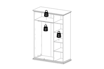 Shoiba Garderobe 138,8x200,6 cm - Hvid - Opbevaring - Tøjopbevaring - Garderobeskabe