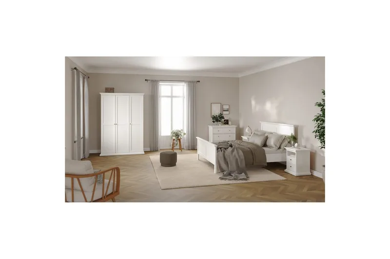 Shoiba Garderobe 138,8x200,6 cm - Hvid - Opbevaring - Tøjopbevaring - Garderobeskabe