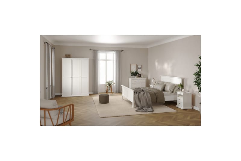 Shoiba Garderobe 138,8x200,6 cm - Hvid - Opbevaring - Tøjopbevaring - Garderobeskabe