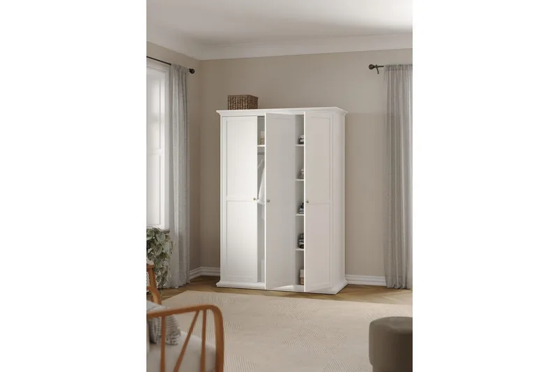 Shoiba Garderobe 138,8x200,6 cm - Hvid - Opbevaring - Tøjopbevaring - Garderobeskabe