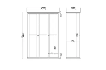 Shoiba Garderobe 138,8x200,6 cm - Hvid - Opbevaring - Tøjopbevaring - Garderobeskabe