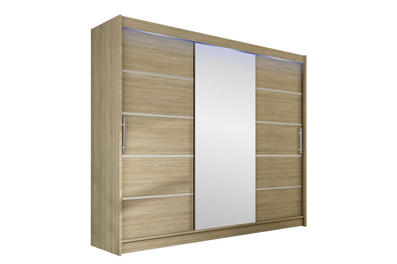 Sia Garderobe med Spejl 250x215 cm, Beige