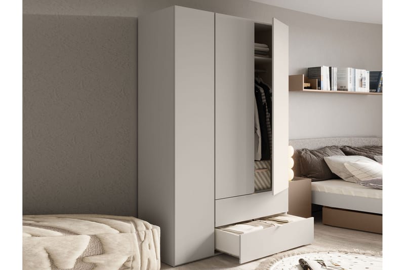 Sigmana Garderobe 130x201 cm - Brun - Opbevaring - Tøjopbevaring - Garderobeskabe