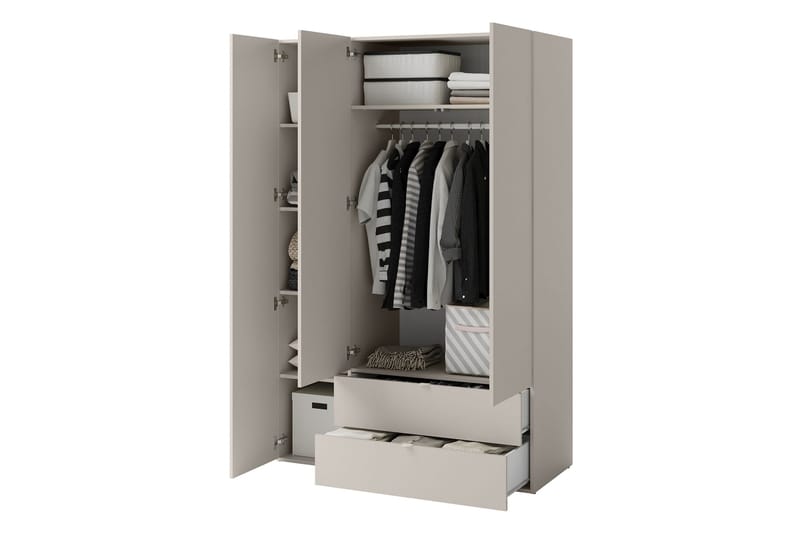 Sigmana Garderobe 130x201 cm - Brun - Opbevaring - Tøjopbevaring - Garderobeskabe