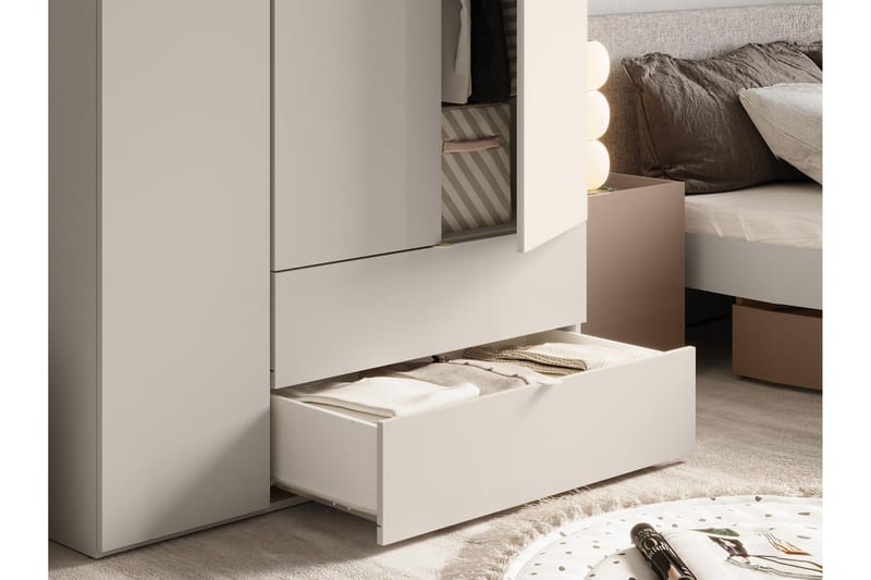 Sigmana Garderobe 130x201 cm - Brun - Opbevaring - Tøjopbevaring - Garderobeskabe