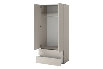 Sigmana Garderobe 90x201 cm - Lysegrå - Opbevaring - Tøjopbevaring - Garderobeskabe