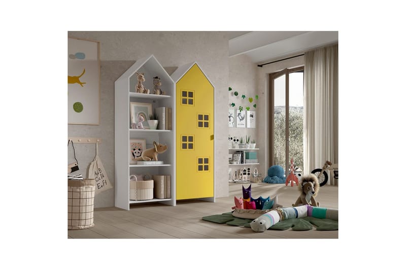 Skab Casami Brugge 2-delt med 1 Dør Gul - Gul - Opbevaring - Tøjopbevaring - Garderobeskabe - Garderobeskab & klædeskab