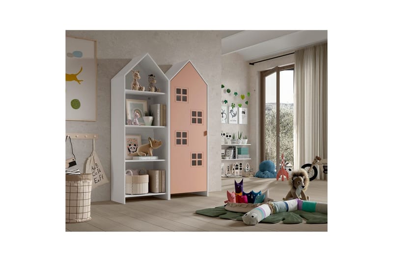 Skab Casami Brugge 2-delt med 1 Dør Pink - Pink - Opbevaring - T øjopbevaring - Garderobeskabe - Garderobeskab & klædeskab