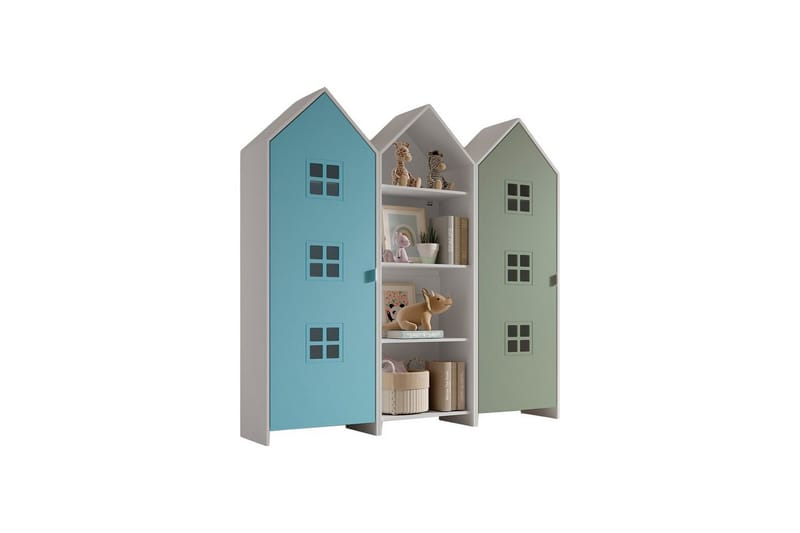 Skab Casami Brugge 3-delt med 1 Åben Skab Grøn/Blå, Grøn/Blå