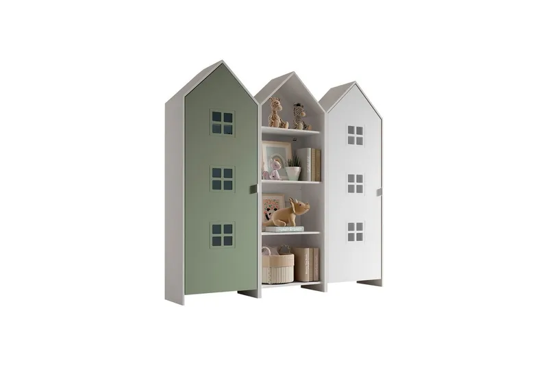 Skab Casami Brugge 3-delt med 1 Åben Skab Grøn/Hvid, Grøn/Hvid